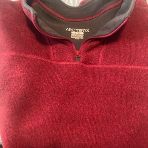 Arc'teryx Men's Burgundy Zip-Up Sweater